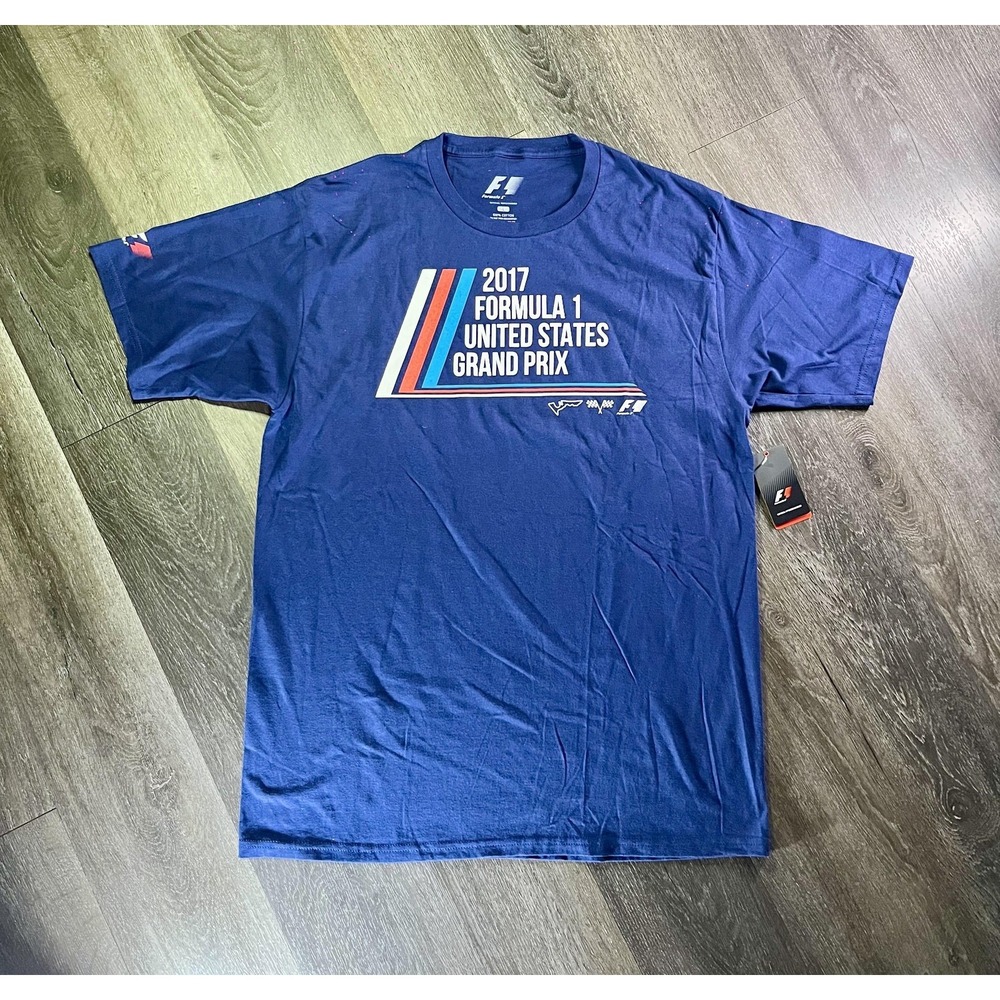 2017 Formula 1 United States Grand Prix Shirt Mens L Blue F1 Racing Tee